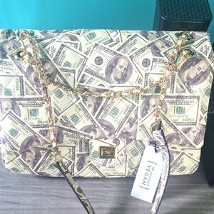 Soulfina Billion Dollar Bag Money Adjustable Straps Interior Pockets Vegan Leath
